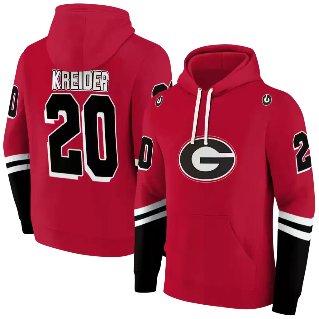 customized georgia bulldogs striped sleeves red hoodie fashion forward customized georgia bulldogs striped sleeves red hoodie fashion forward