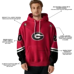 customized georgia bulldogs striped sleeves red hoodie best selling