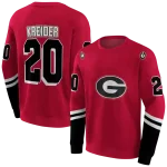 customized georgia bulldogs striped sleeves red hoodie best selling
