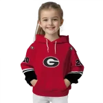 customized georgia bulldogs striped sleeves red hoodie best selling