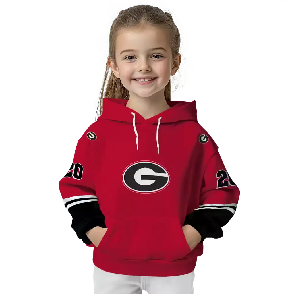 customized georgia bulldogs striped sleeves red hoodie top rated customized georgia bulldogs striped sleeves red hoodie top rated