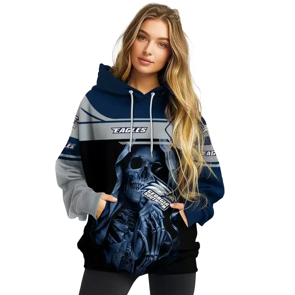 customized georgia southern eagles grim reaper blue black hoodie high quality customized georgia southern eagles grim reaper blue black hoodie high quality