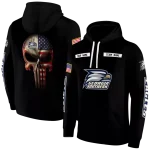 customized georgia southern eagles punisher skull black hoodie best selling