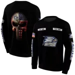 customized georgia southern eagles punisher skull black hoodie best selling