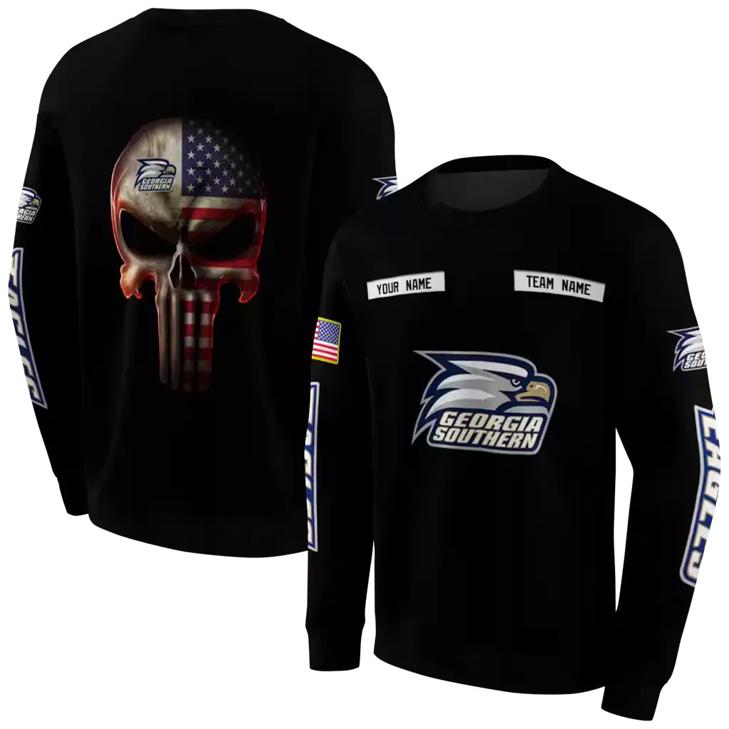 customized georgia southern eagles punisher skull black hoodie premium grade customized georgia southern eagles punisher skull black hoodie premium grade
