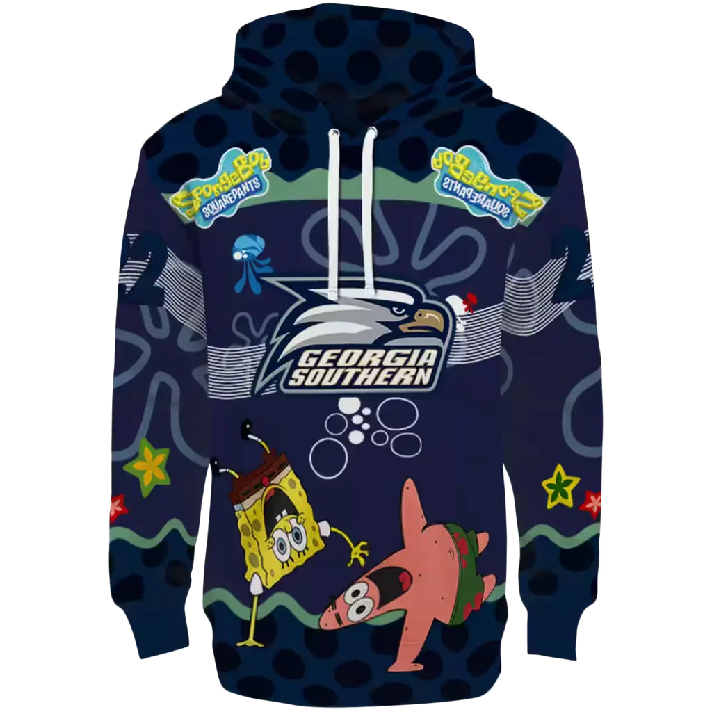 customized georgia southern eagles spongebob patrick star blue navy hoodie best selling customized georgia southern eagles spongebob patrick star blue navy hoodie best selling