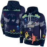 customized georgia southern eagles spongebob patrick star blue navy hoodie best selling