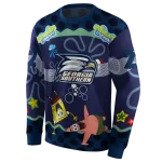 customized georgia southern eagles spongebob patrick star blue navy hoodie best selling