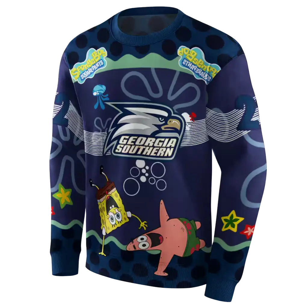 customized georgia southern eagles spongebob patrick star blue navy hoodie new arrival customized georgia southern eagles spongebob patrick star blue navy hoodie new arrival