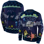customized georgia southern eagles spongebob patrick star blue navy hoodie best selling