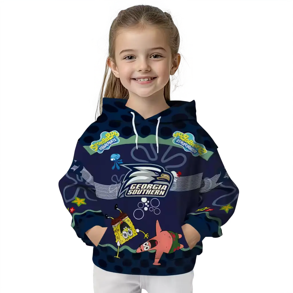 customized georgia southern eagles spongebob patrick star blue navy hoodie top rated customized georgia southern eagles spongebob patrick star blue navy hoodie top rated