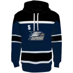 customized georgia southern eagles striped pattern blue hoodie best selling