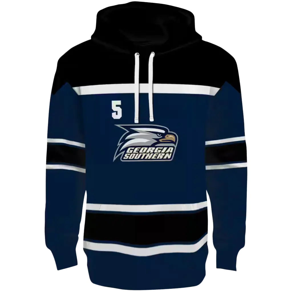 customized georgia southern eagles striped pattern blue hoodie best selling customized georgia southern eagles striped pattern blue hoodie best selling