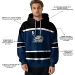 customized georgia southern eagles striped pattern blue hoodie best selling