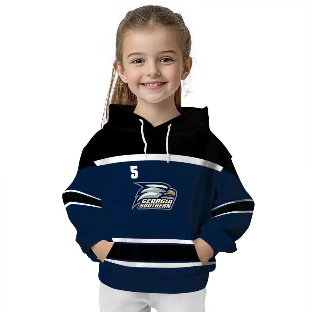 customized georgia southern eagles striped pattern blue hoodie top rated customized georgia southern eagles striped pattern blue hoodie top rated