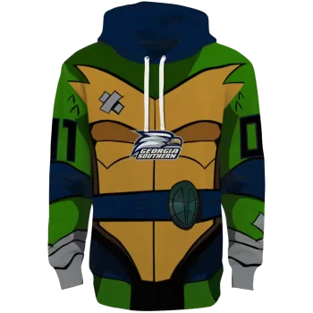 customized georgia southern eagles superhero armor blue green hoodie best selling