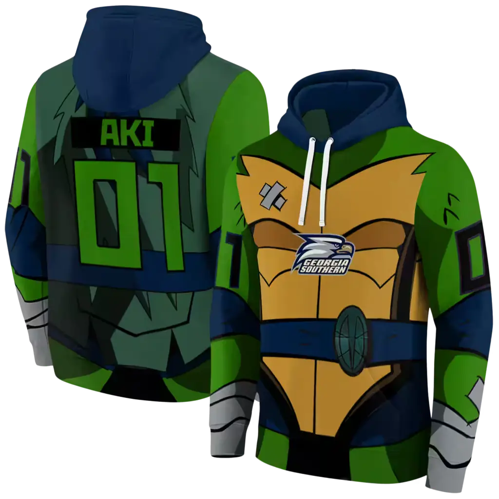 customized georgia southern eagles superhero armor blue green hoodie fashion forward customized georgia southern eagles superhero armor blue green hoodie fashion forward