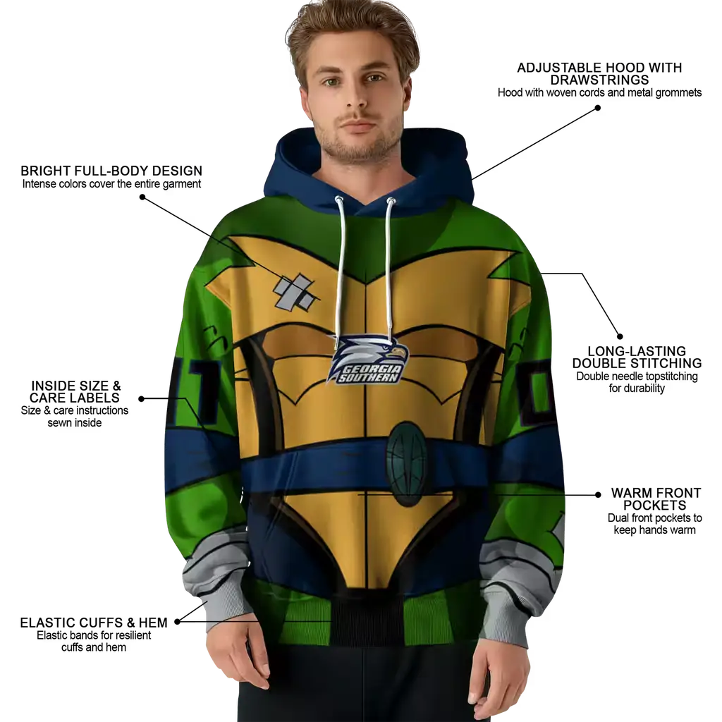 customized georgia southern eagles superhero armor blue green hoodie latest model customized georgia southern eagles superhero armor blue green hoodie latest model