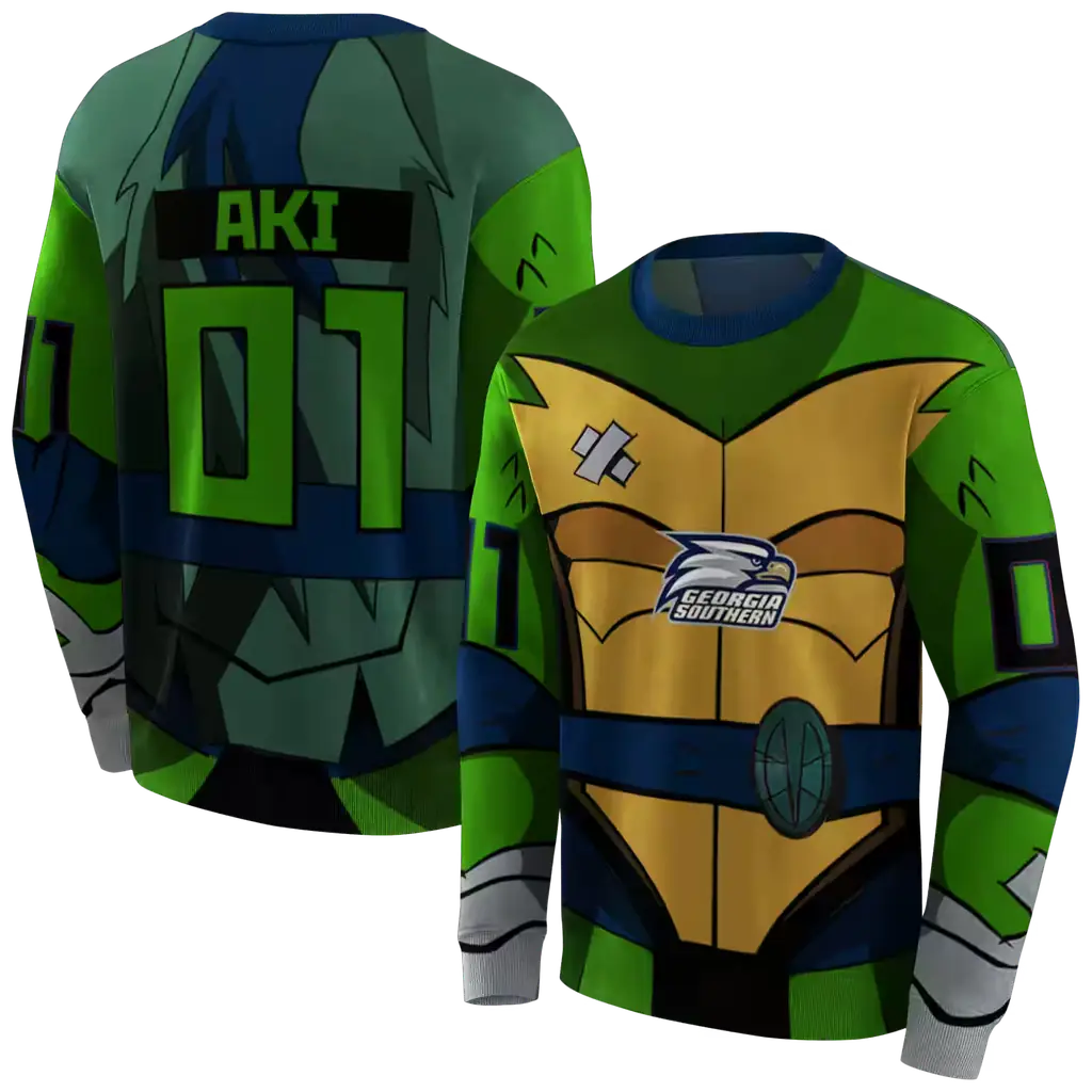 customized georgia southern eagles superhero armor blue green hoodie premium grade customized georgia southern eagles superhero armor blue green hoodie premium grade