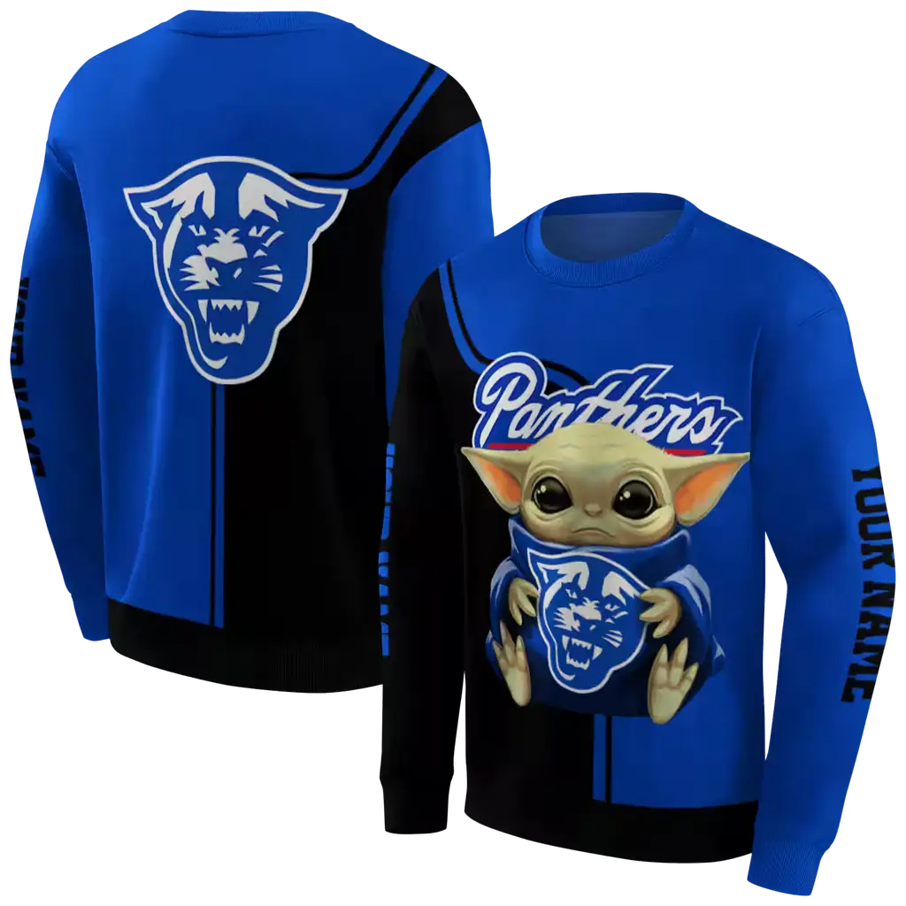 customized georgia state panthers baby yoda blue black hoodie premium grade customized georgia state panthers baby yoda blue black hoodie premium grade