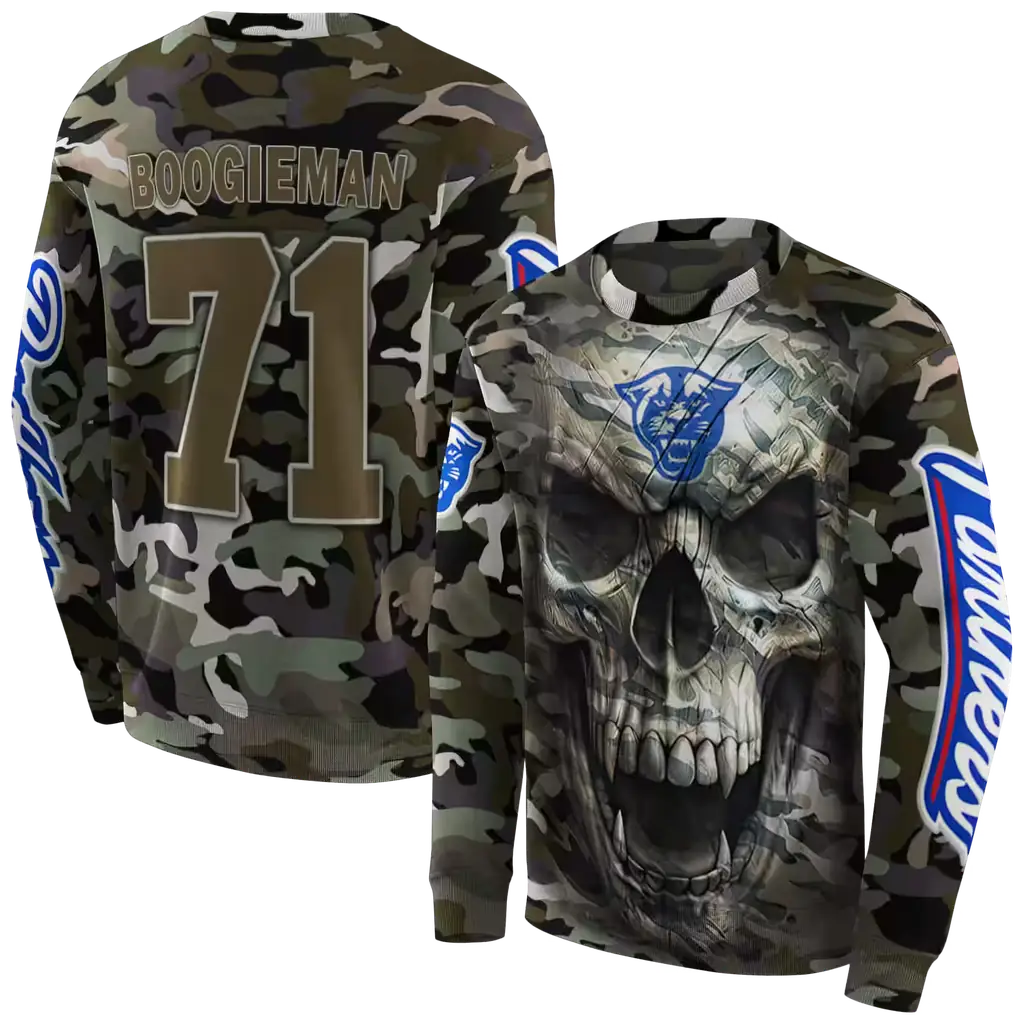customized georgia state panthers camo skull hoodie premium grade customized georgia state panthers camo skull hoodie premium grade