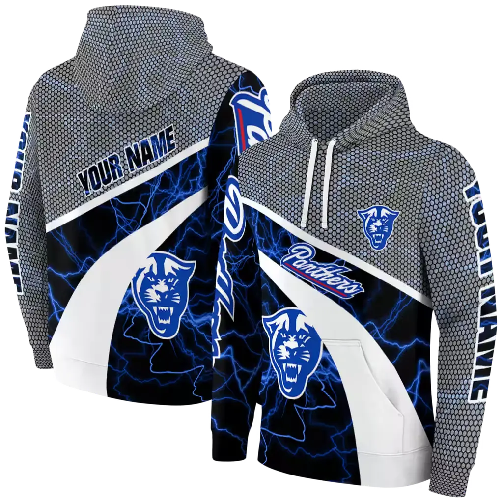 customized georgia state panthers hexagonal mesh blue black gray hoodie fashion forward customized georgia state panthers hexagonal mesh blue black gray hoodie fashion forward