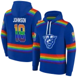 customized georgia state panthers rainbow stripes blue hoodie best selling