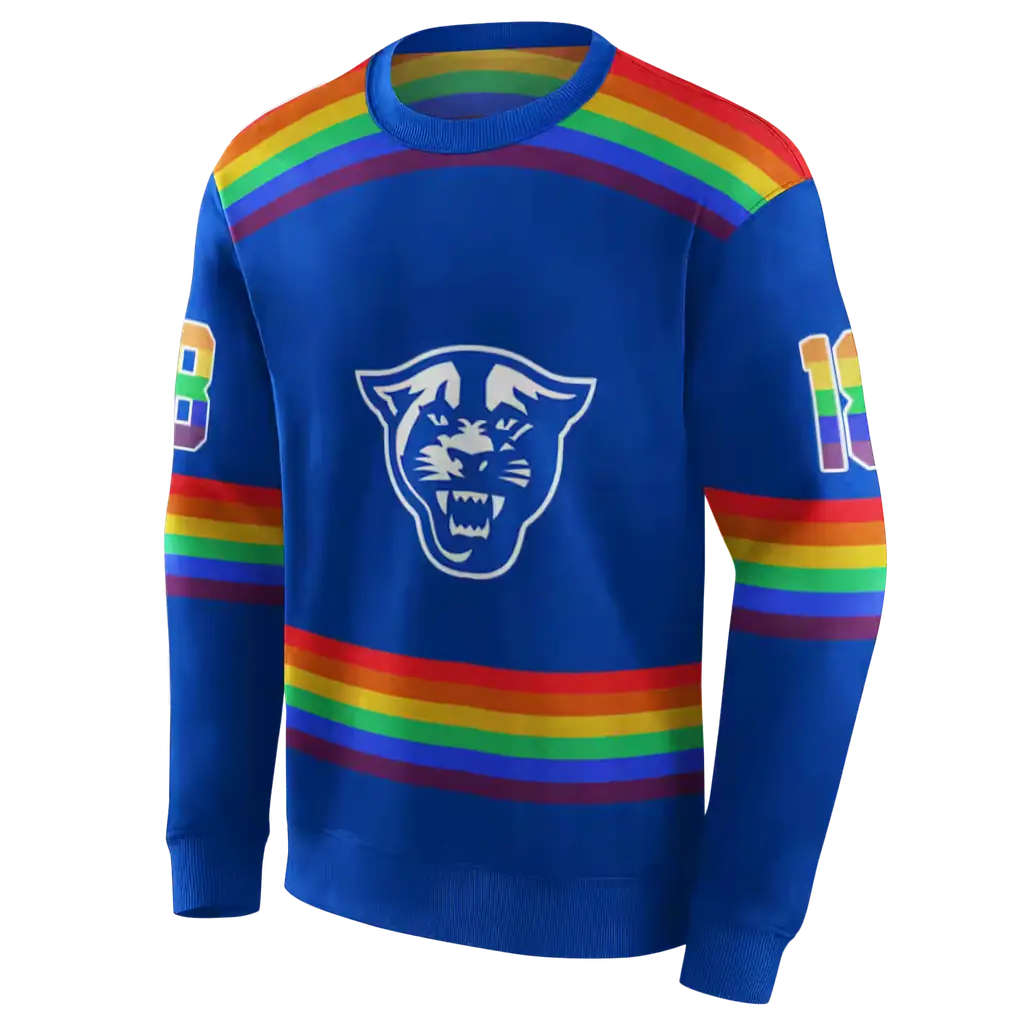 customized georgia state panthers rainbow stripes blue hoodie new arrival customized georgia state panthers rainbow stripes blue hoodie new arrival