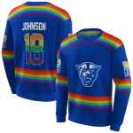 customized georgia state panthers rainbow stripes blue hoodie best selling