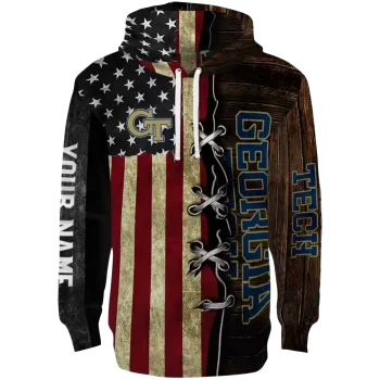 customized georgia tech yellow jackets american pride hoodie best selling