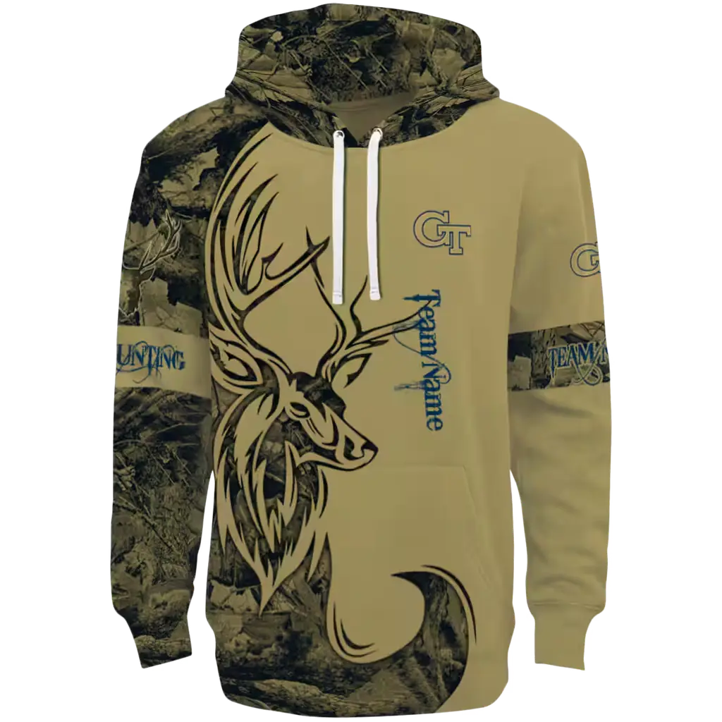 customized georgia tech yellow jackets deer silhouette gold hoodie best selling customized georgia tech yellow jackets deer silhouette gold hoodie best selling