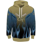 customized georgia tech yellow jackets flame design gold hoodie best selling