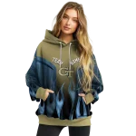 customized georgia tech yellow jackets flame design gold hoodie best selling