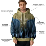 customized georgia tech yellow jackets flame design gold hoodie best selling