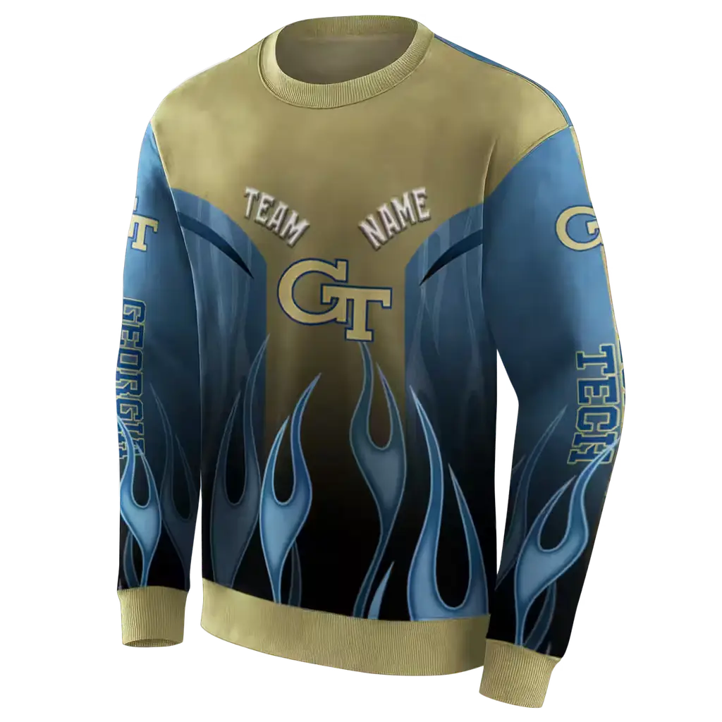 customized georgia tech yellow jackets flame design gold hoodie new arrival customized georgia tech yellow jackets flame design gold hoodie new arrival