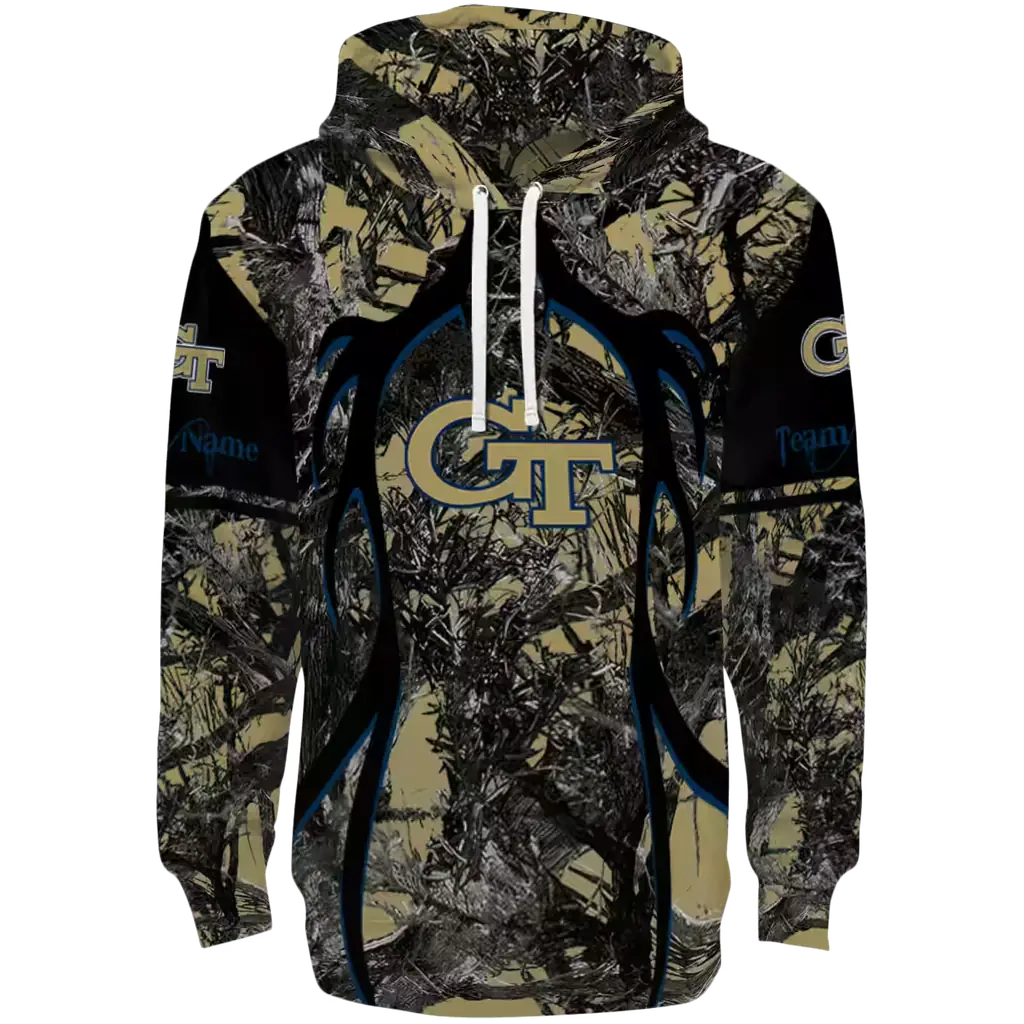 customized georgia tech yellow jackets hunting theme gold black hoodie best selling customized georgia tech yellow jackets hunting theme gold black hoodie best selling