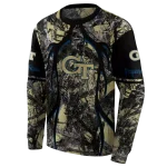 customized georgia tech yellow jackets hunting theme gold black hoodie best selling