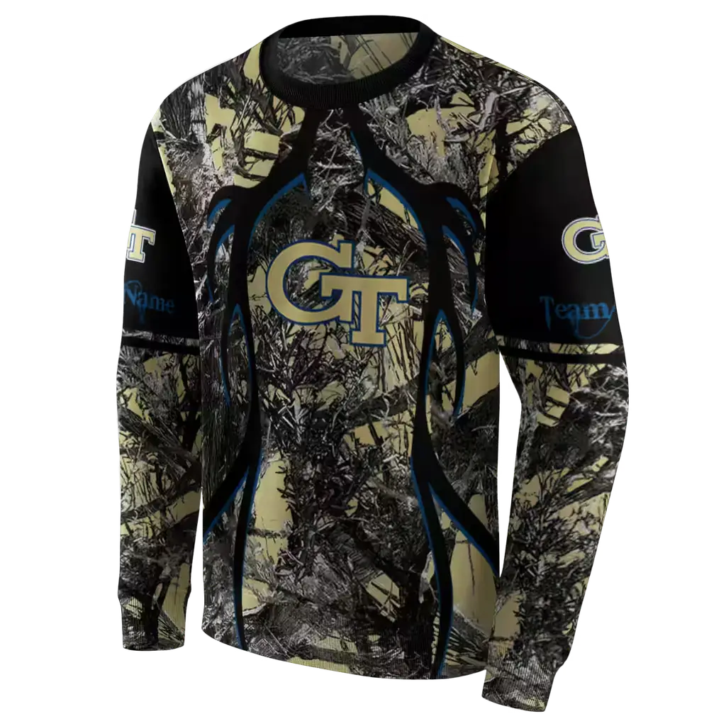 customized georgia tech yellow jackets hunting theme gold black hoodie new arrival customized georgia tech yellow jackets hunting theme gold black hoodie new arrival
