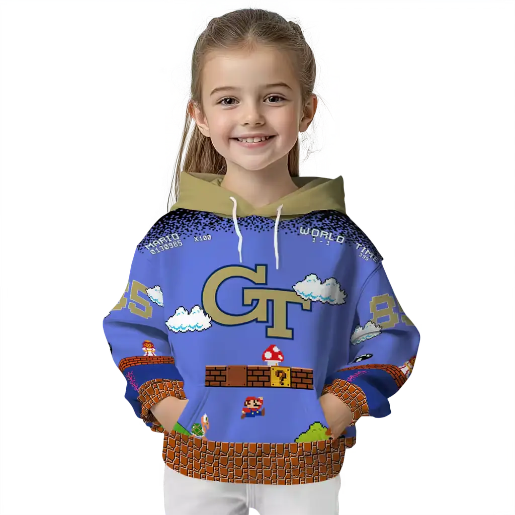 customized georgia tech yellow jackets mario blue black hoodie top rated customized georgia tech yellow jackets mario blue black hoodie top rated