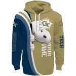 customized georgia tech yellow jackets peeking snoopy gold hoodie best selling