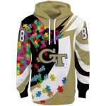 customized georgia tech yellow jackets puzzle pieces gold hoodie best selling