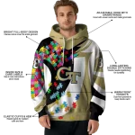 customized georgia tech yellow jackets puzzle pieces gold hoodie best selling
