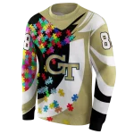 customized georgia tech yellow jackets puzzle pieces gold hoodie best selling