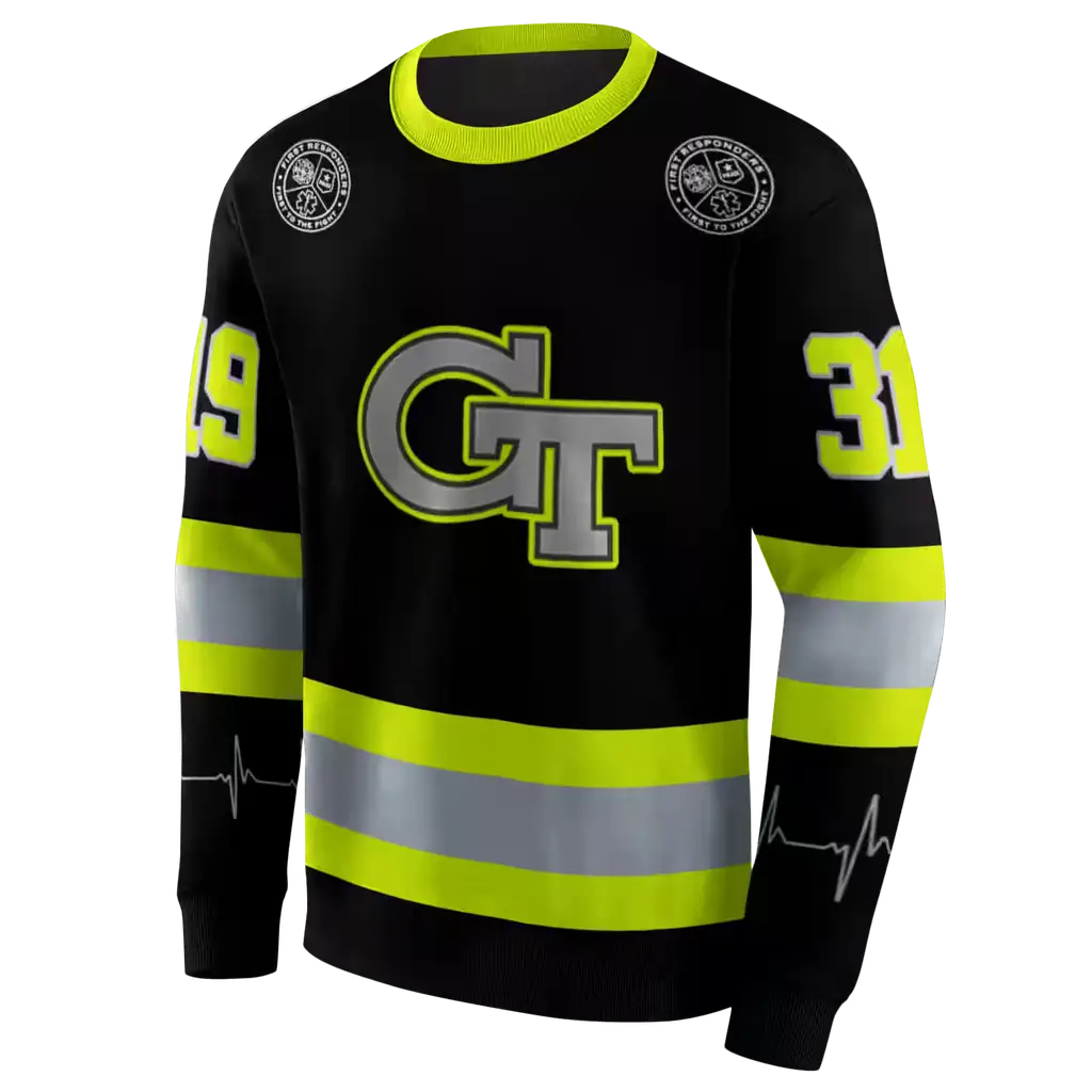 customized georgia tech yellow jackets safety motif black neon green hoodie new arrival customized georgia tech yellow jackets safety motif black neon green hoodie new arrival