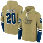 customized georgia tech yellow jackets striped sleeves gold hoodie best selling
