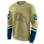 customized georgia tech yellow jackets striped sleeves gold hoodie best selling