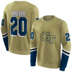 customized georgia tech yellow jackets striped sleeves gold hoodie best selling