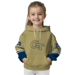 customized georgia tech yellow jackets striped sleeves gold hoodie best selling