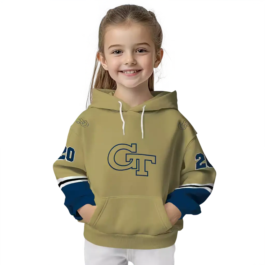 customized georgia tech yellow jackets striped sleeves gold hoodie top rated customized georgia tech yellow jackets striped sleeves gold hoodie top rated