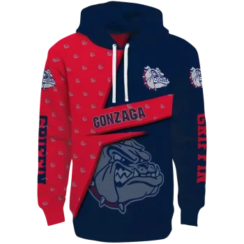 customized gonzaga bulldogs abstract shape blue hoodie best selling